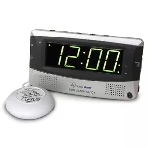 Sonic Alert Sonic Boom SBD375ss Vibrating Dual Alarm Clock | Silver - Picture 1 of 5