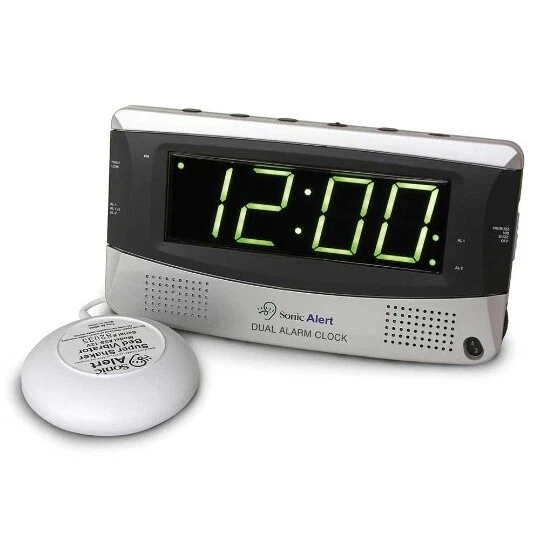 Sonic Alert Sonic Boom SBD375ss Vibrating Dual Alarm Clock | Silver - Image 1 of 4