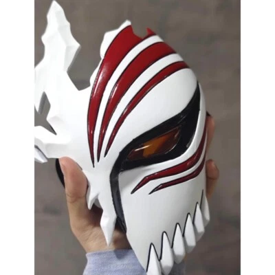 BLEACH Kurosaki Ichigo Juegos con disfraces utilería media máscara facial FRP Halloween Fiesta Prendas para la cabeza Foto 1 de 4
