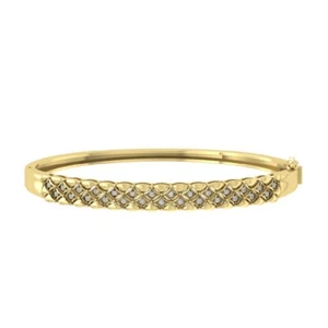 14k Yellow Gold 0.33 ct Diamond Bangle Bracelet for Women IJ Color I2I3 Clarity - Picture 1 of 5