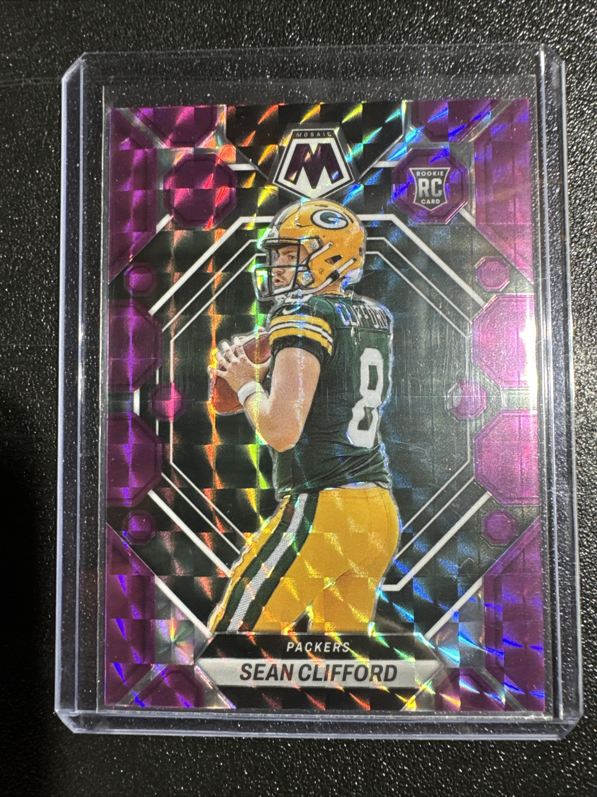 2023 Panini Mosaic Sean Clifford #361 RC Purple Mosaic Prizm /49