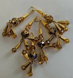 4 GOLD CRYSTAL TASSELS BUTTONS/ FANCY DRESSES ART & CRAFT DECORATIONS DIYS - Picture 1 of 9