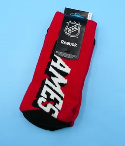 Calgary Flames Crew Socks Mens Large Sz 9 - 11 Reebok Red Hockey NHL Y2K Sports - Picture 1 of 3