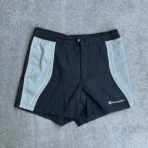 CHAMPION Herren Badehose Badeshorts Small Beach Shorts Logo Retro 6412 Schwarz - Bild 1 von 8