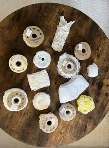 Vtg Lot Of Handmade Crochet Ruffle Lace Trim Edging Lot Dolls Crafts Granny Core - Picture 1 of 11