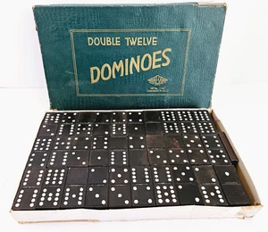 Hal-Sam Double Twelve Dominoes #1230, Capital Building w/ Box, 1930s, COMPLETE - Picture 1 of 5