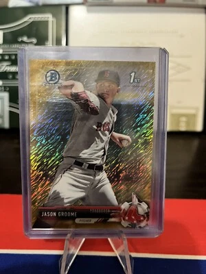 2017 Bowman Chrome Jason Groome Gold Shimmer /50 Rookie RC BCP150 Red Sox  - Image 1 of 2