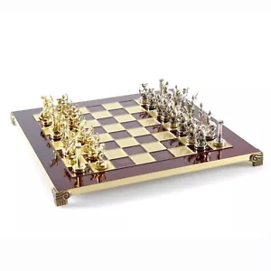 Labours of Hercules Metal Chess Set Gold & Silver Chess Figures 14 3/16in Mano - Picture 1 of 7