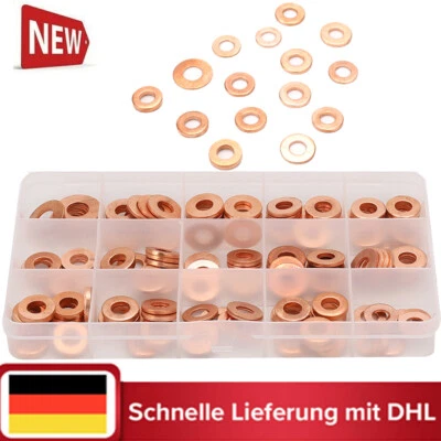 KE-AUTOPARTS® 150x Einspritzdüsen Kupferring Sortiment Dichtringe für Injektoren Dichtung NEU