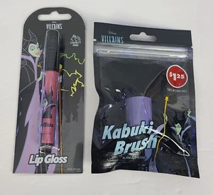 Disney Villains Sleeping Beauty Maleficent Kabuki Brush and Lip Gloss NEW - Picture 1 of 5