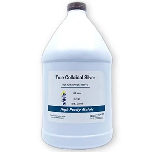 Nanoparticelle di vero argento colloidale (AgNP): 100 ppm - 1 gallone statunitense in plastica - Foto 1 di 1