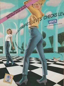 Young Woman Levi's Womenwear 1980's Fashion 8" X 10.75" Magazine Ad STP10 - Picture 1 of 1
