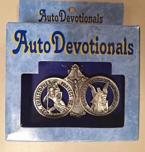 Auto Devotionals Sun Visor Clip Protection St. Christopher Guardian Angel NOS - Picture 1 of 4