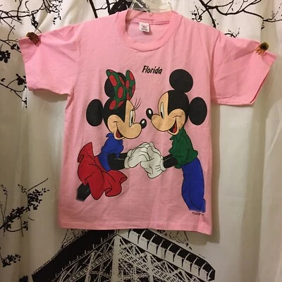 VTG 90s Disney Mickey & Minnie Florida Tourist Souvenir Graphic Tee - Image 1 of 4