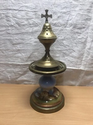 ancien encensoir Église 19eme avec socle - Photo 1/4