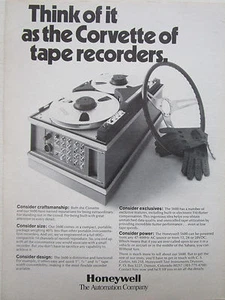 3/1972 PUB HONEYWELL AUTOMATION 5600 TONBANDGERÄT CORVETTE ORIGINAL ANZEIGE - Bild 1 von 1