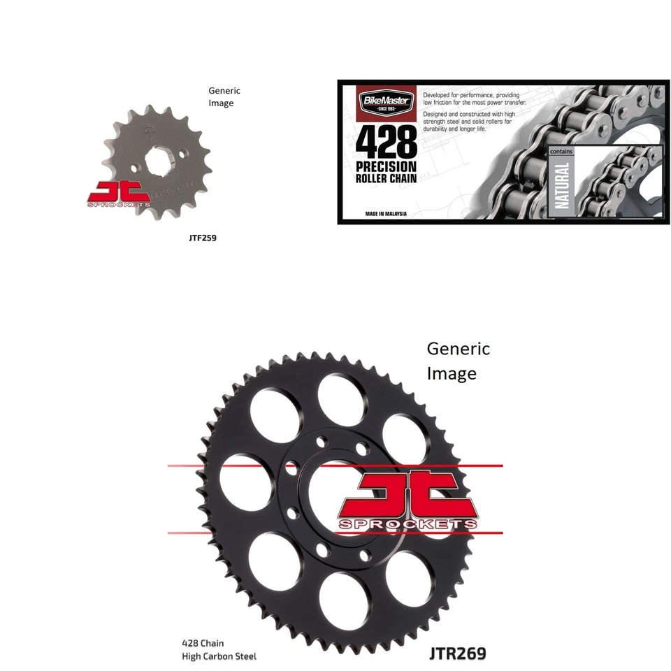 Kit de piñón 428 cadena natural, delantero y trasero para Street HONDA CB125S 1984-1985 Foto 1 de 4