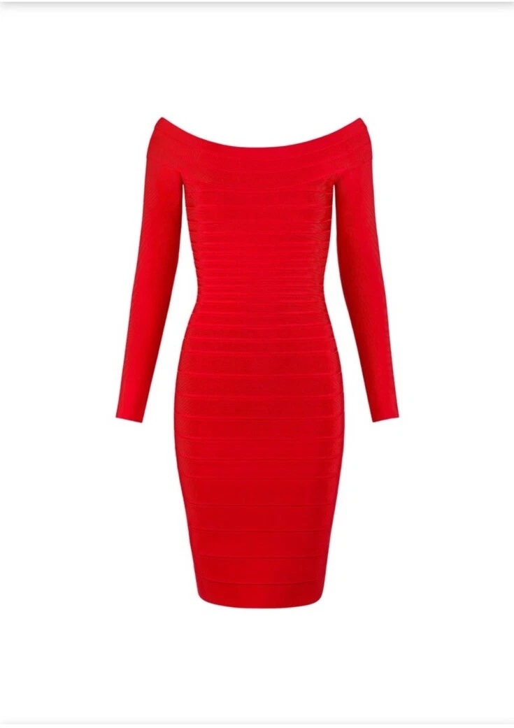 【新品美品】Herve Leger エルベレジェ レッド バンデージドレス 新品美品】Herve Leger エルベレジェ レッド バンデージドレス Vintage
