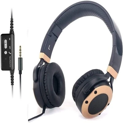 MONODEAL Active Noise Cancelling Headphones with Microphone and Airplane Adapter