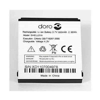 Genuine Doro SHELL01A Battery For 605 610 611 612 632 622 520X 409 410 800mAh - Bild 1 von 3