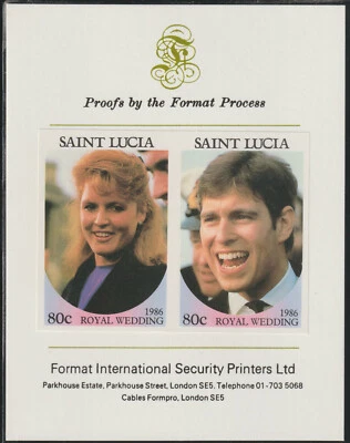 807153 - Сент-Люсия 1986 королевская свадьба 80c формат международный доказательство карта - Изображение 1 из 2