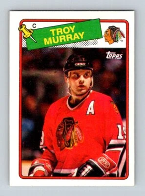 1988-89 Topps #106 Troy Murray Chicago Blackhawks Hockey C - Image 1 of 2