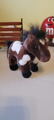Webkinz Ganz Plush HM147 Pinto Brown White Horse Stuffed Animal NO CODE 7" - Image 1 of 4