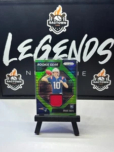 2024 Panini Prizm Rookie Gear Drake Maye #RGDME Pulsar verde neón (MEM, RC) - Imagen 1 de 2