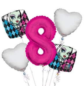 Monster High Balloon Bouquet 8th Birthday 5 pcs - Party Supplies - Picture 1 of 1