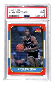 1986 Fleer #92 Alvin Robertson PSA 9 MINT RC Rookie - Picture 1 of 2