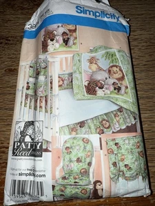Simplicity Pattern 3954 Nursery Crib Set Curtain Crib Quilt Sheet Caddy Cushions - Picture 1 of 2
