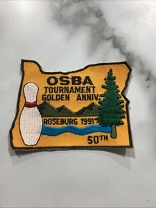 Parche Vintage 50º Torneo de la Asociación Estatal de Bolos de Oregón 1991 Roseburg - Imagen 1 de 2