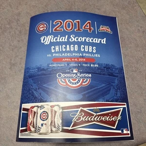 CHICAGO CUBS 2014 Scorecard Chicago Cubs Versus Philadelphia Phillies April 4-6 - Picture 1 of 4