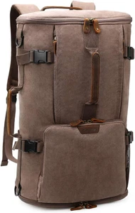 40L Travel Backpack, Vintage Canvas Rucksack Convertible Duffel Bag Carry on Bac - Picture 1 of 12