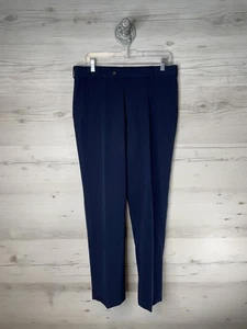 George Herrenhose 32 x 30 blau Anzughose vorne flach Stretch Viskose-Mischung Büro - Bild 1 von 12