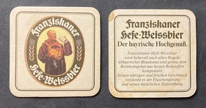 Vintage sottobicchiere Birra FRANZISKANER HEFE-WEISSBIER coaster untersetzer - Picture 1 of 2