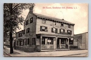 Ye Old Tavern Fountain House Long Island Flushing NY Samuel Langdorf Postcard - Picture 1 of 4