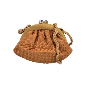 Borsa a tracolla Bottega Veneta Beige Woven Satin Murrine Mini - Picture 1 of 5