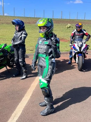 Kawasaki ZX10R Leather Motorcycle Suit Biker Motorbike Racing Protective Suit - Image 1 of 4