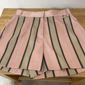 Escada Sport Silk/Poly Shorts 36 / Small Ladies Pink Strip Shorts - Picture 1 of 9