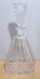 Vintage Klarglas mit Stopfen, dreieckige Schnaps Dekanter Flasche - Bild 1 von 9