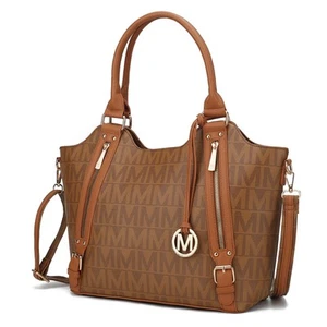 Crossbody Tote Bag for Women - PU Leather Top-Handle Satchel Shoulder Handbag - Picture 1 of 7