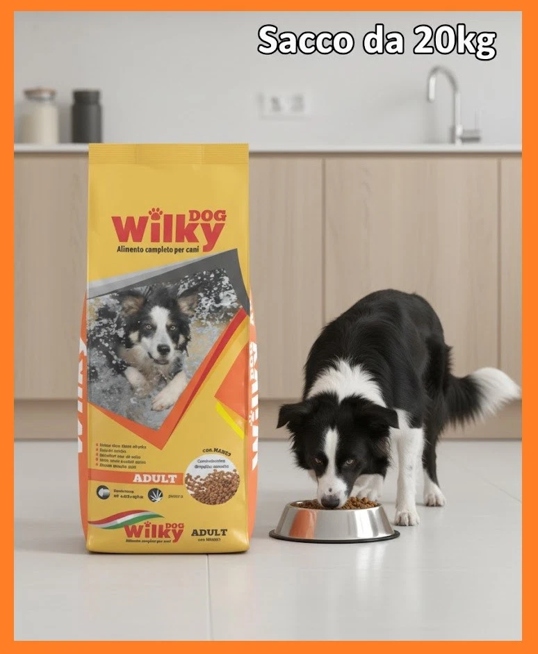 Crocchette mangime per cane adulto tutte le taglie Wilky 20 kg con manzo - Immagine 1 di 3