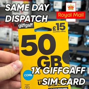 1x Official giffgaff £15 SIM – Pay As You Go – Works with All Unlocked Phones - Picture 1 of 3