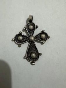 Antik Äthiopisch Orthodox Christlich Kreuz Klapp Metall Anhänger Äthiopien Afrika  - Bild 1 von 3