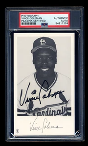 VINCE COLEMAN SIGNED VINTAGE 1985 ST LOUIS CARDINALS TEAM PHOTO PSA/DNA AUTO - Picture 1 of 1