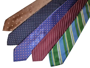 Men Neck Ties Lot of 5 Multi Color Textured, Embroidered, Vintage Mixed Brands - Picture 1 of 17