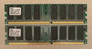 2X 256mb (512mb) Samsung PC2100U single sided original Vintage desktop - TESTED - Picture 1 of 2