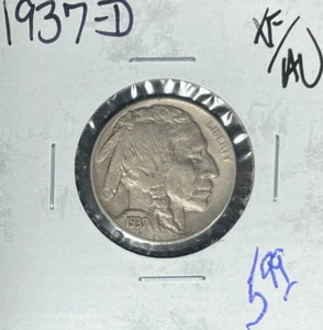 NÍQUEL BÚFALO 1937-D - XF/AU ~BONITA MONEDA~ - Imagen 1 de 2