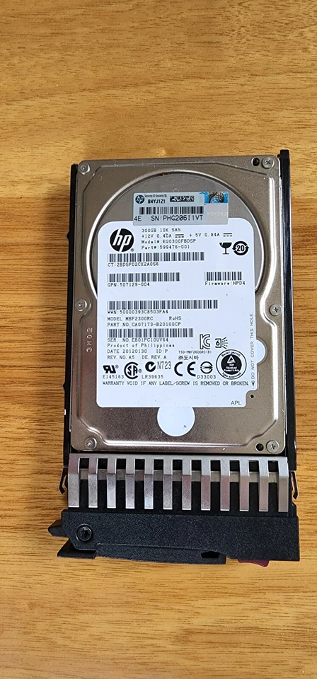 HP 300GB 2.5" SAS DRIVE - EG0300FBDSP with tray - Image 1 of 1